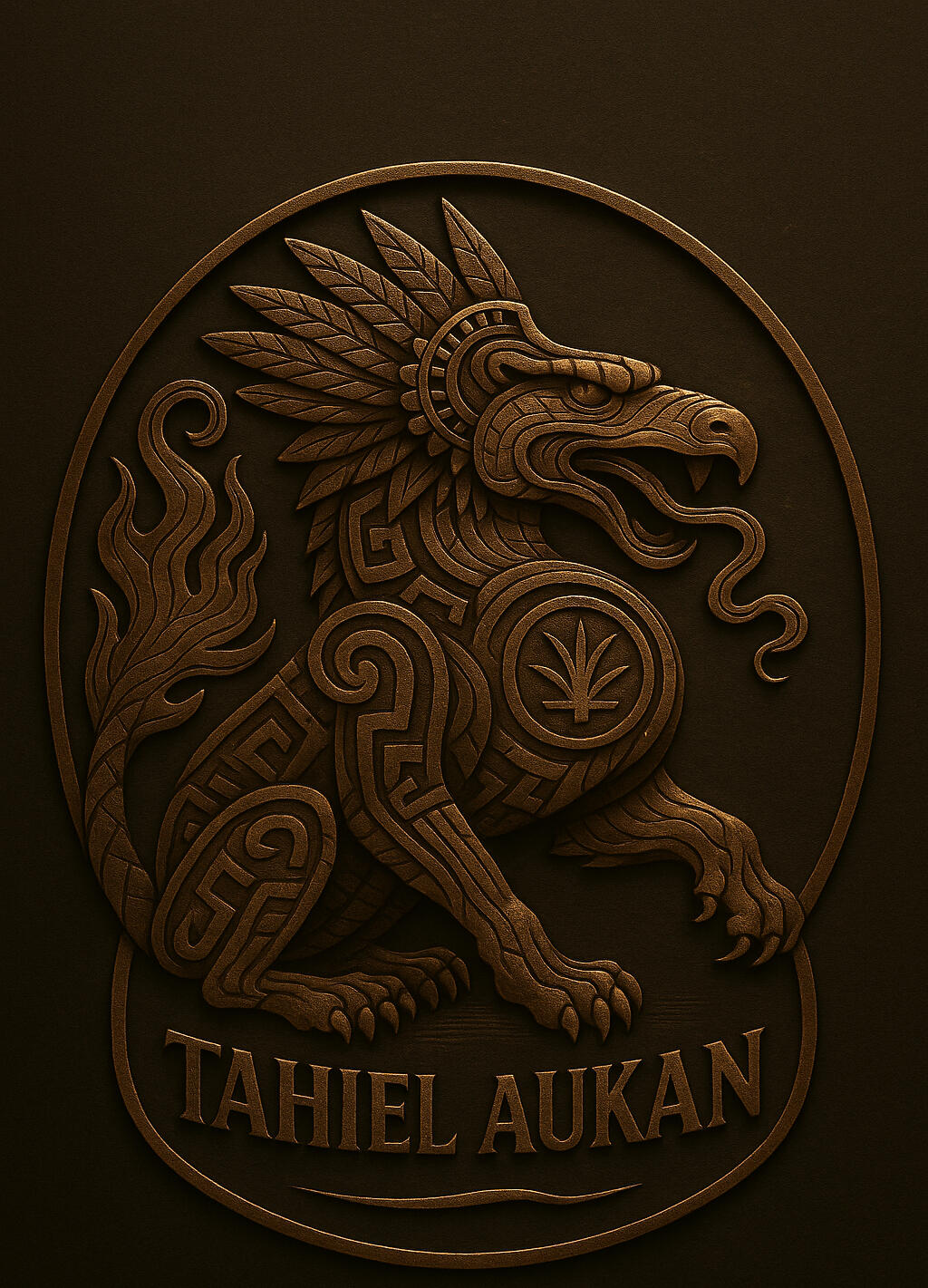 a colorful graffiti style version of Tahiel Aukan the guardian sigil of Barrio Conscious Spiritualism